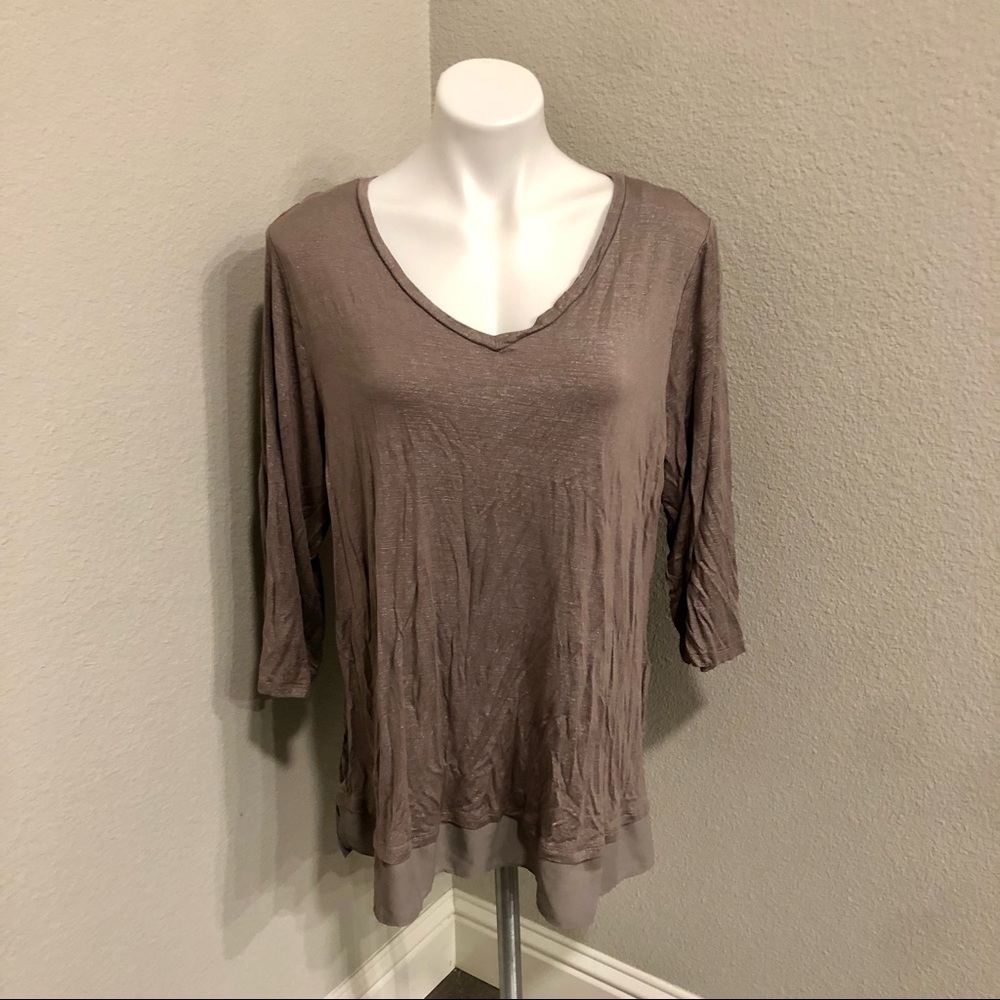 Apt 9 Womens V-Neck Blouse - Greyish purple - size 1x